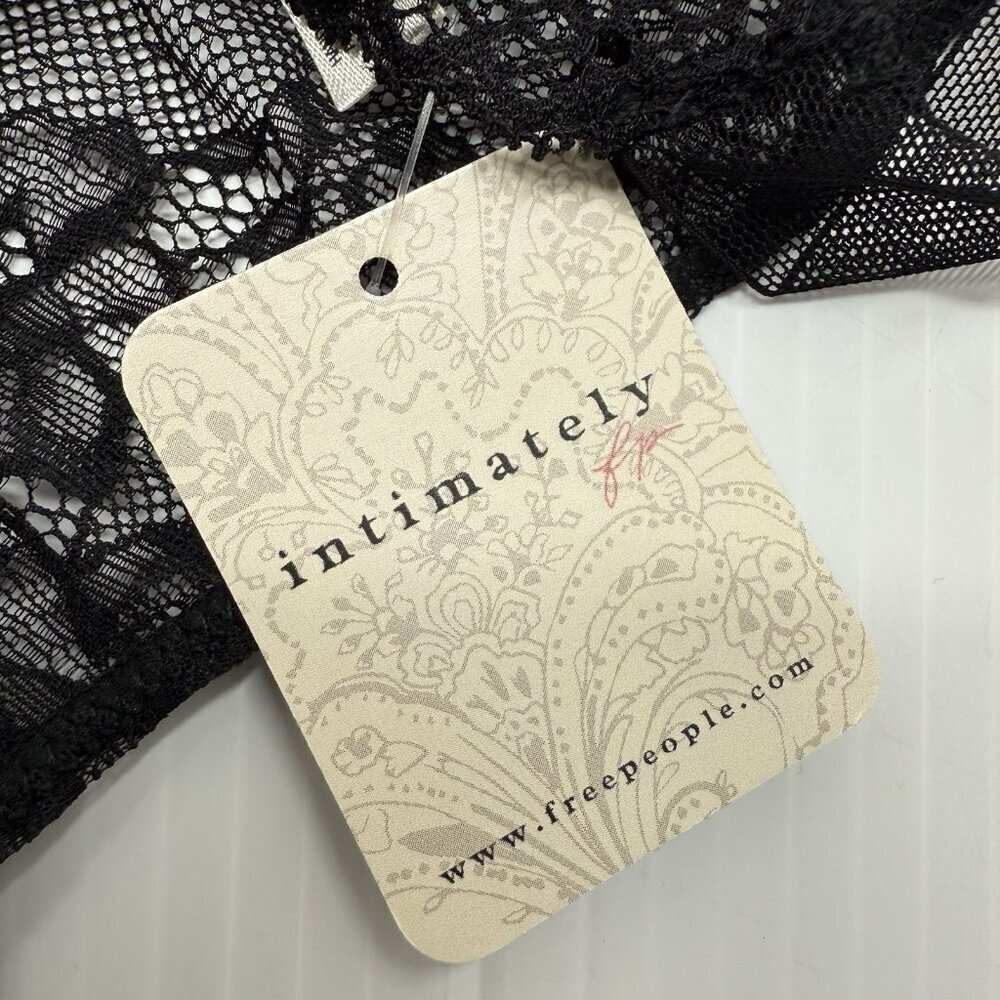 Intimately By Free People Thong Women's Black Mesh Lace Size Large - Picture 3 of 5